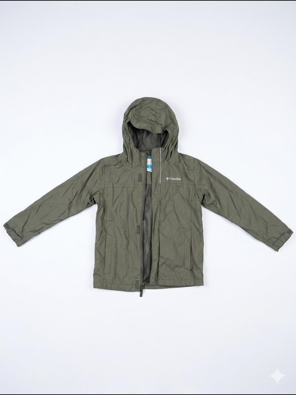Columbia Kids Hooded Rain Jacket in Gray